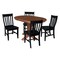 International Concepts 36 in. Solid Wood Round Extension Dining Table with 4 Chairs in Distressed Oak/Black K42-36RXT-23-C46-614 - alternate 4